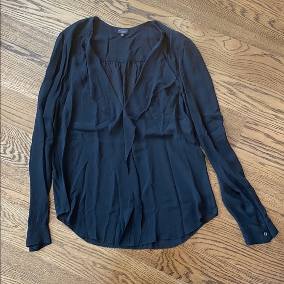 Aritzia T. Babaton Finley Silk Blouse -BLACK- sz.S - Picture 5 of 10